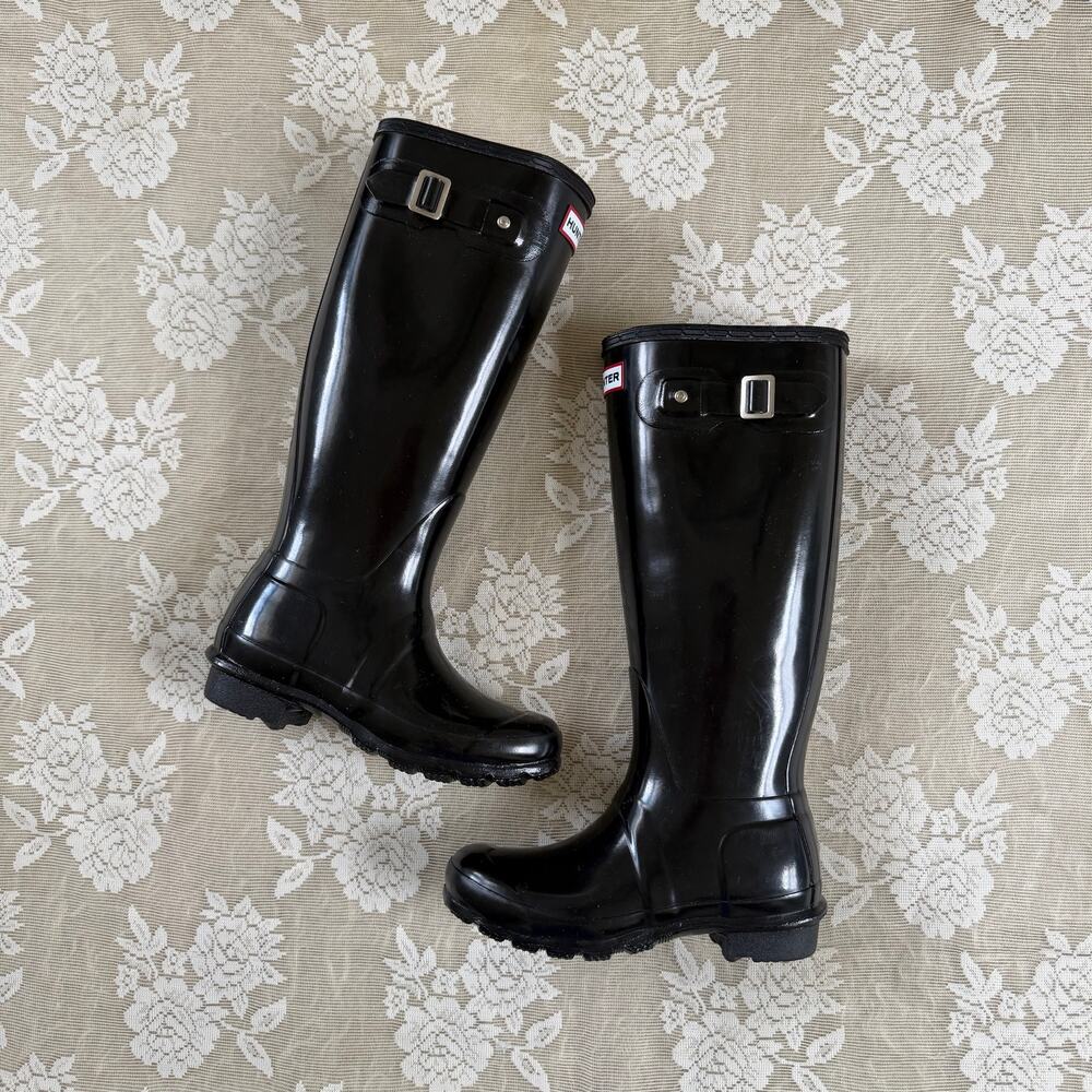 Hunter Original Gloss Tall Black Rain Boots Women’s Size 5